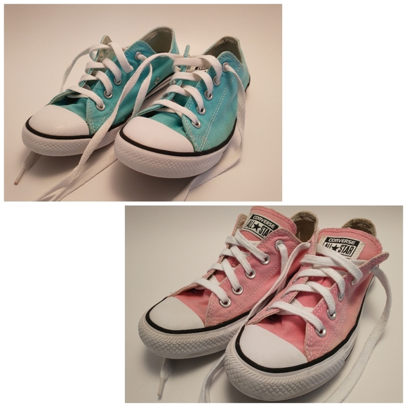 Converse Shoes - Two Pairs Converse Chuck Taylor All Star Pink Blue